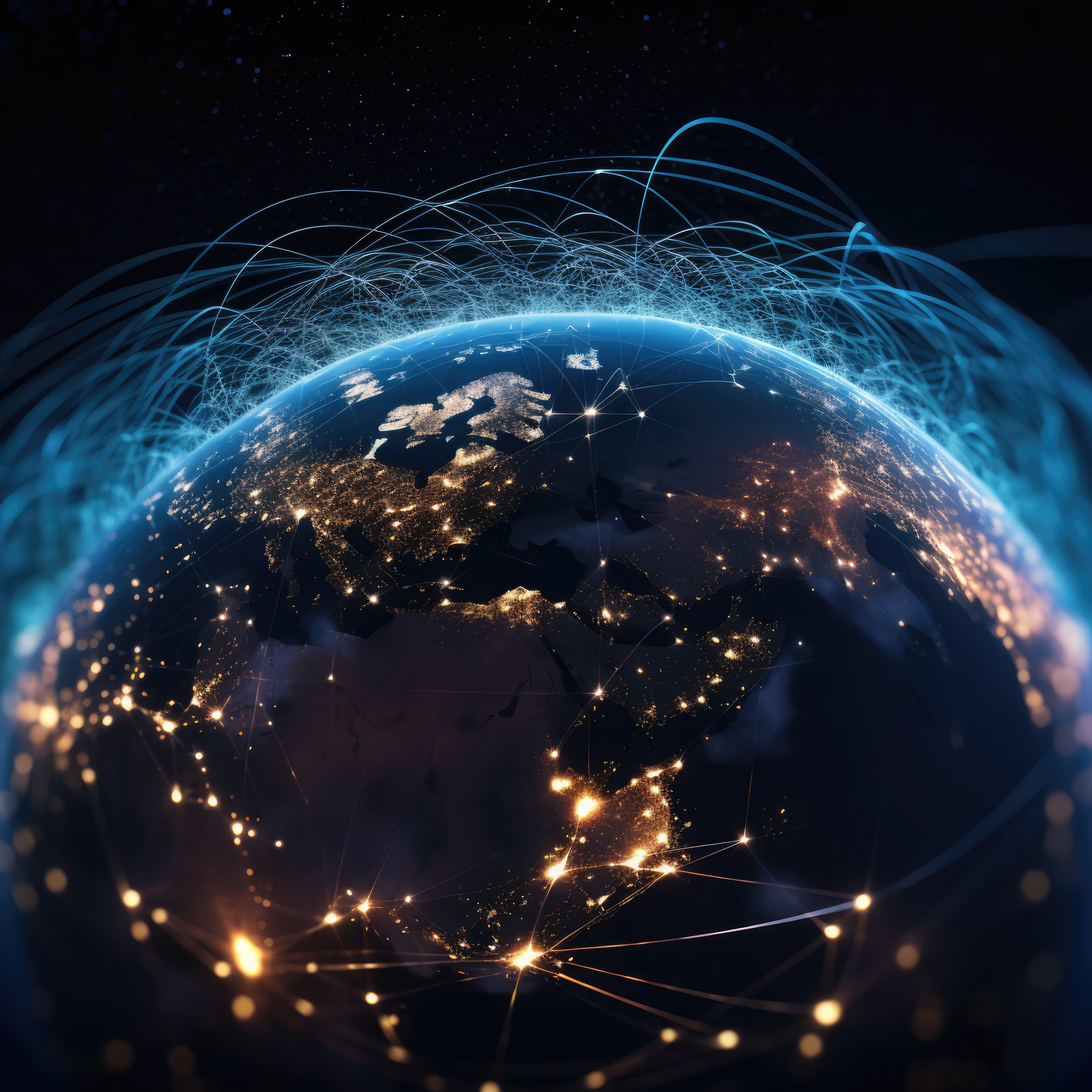 Networked earth visual representing connected systems