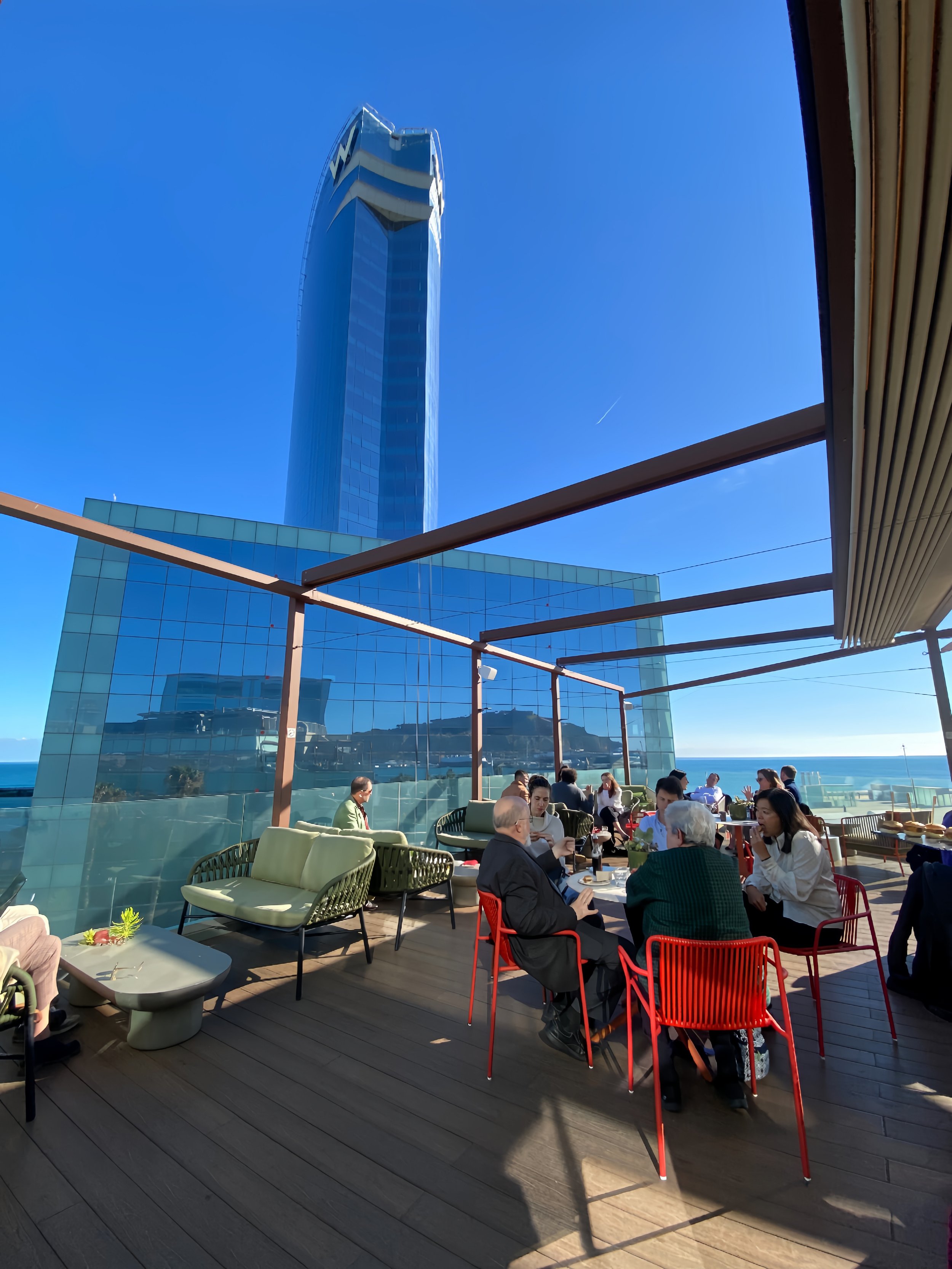 Rooftop gathering overlooking Barcelona