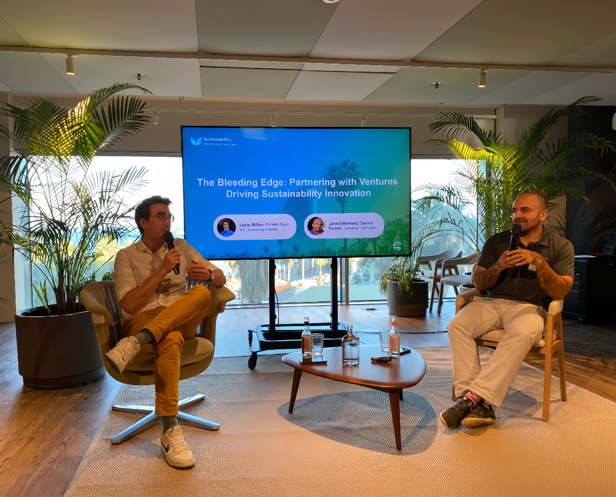 Venture and sustainability conversation on stage