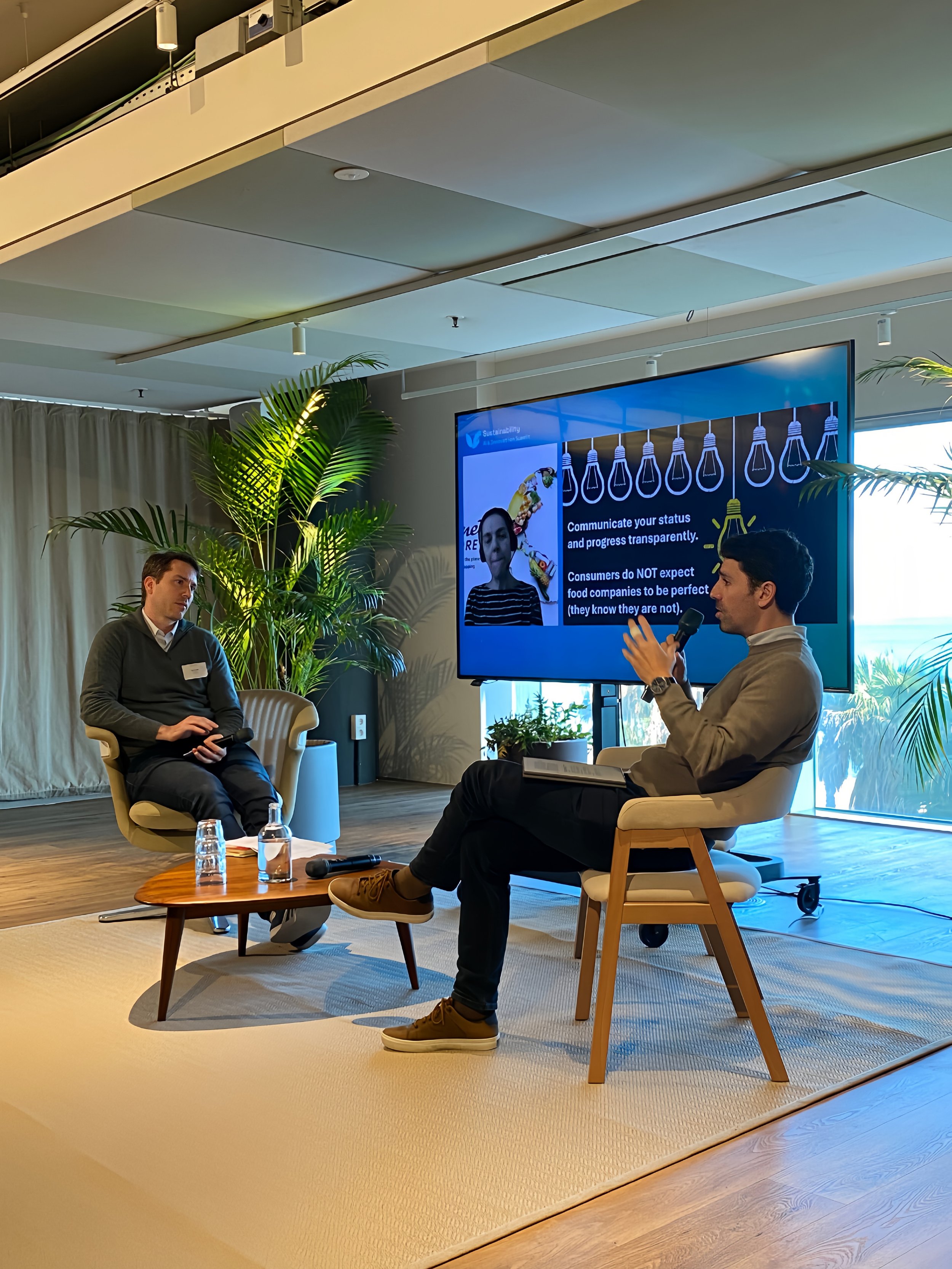 Fireside conversation with presentation screen
